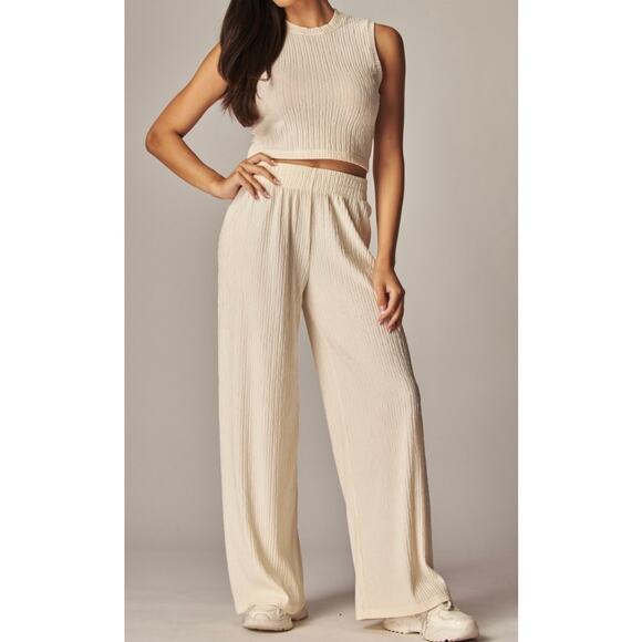 Love Poem Dresses & Skirts - Crinkled Plisse Two-piece Lounge Set